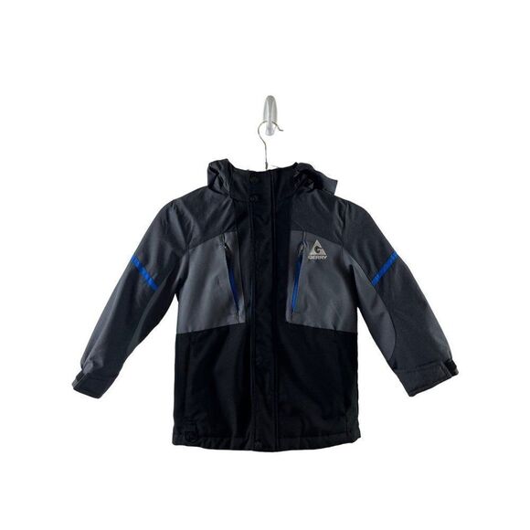 Gerry Systems Soft Shell Hooded Jacket Kids XS Gray Black MISSING INNER SHELL - Picture 1 of 14